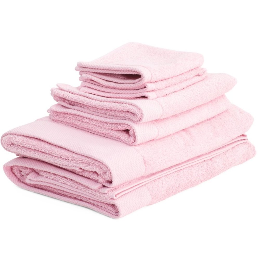 BROOKS BROTHERS Signature 6pc Turkish‎ Cotton Towel Set Pink